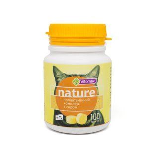 Полівітамінний комплекс Nature Vitomax для котів з сиром (100 табл.)