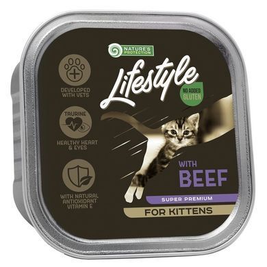 Влажный корм для котят с говядиной Nature's Protection Lifestyle Kitten with Beef, 85 г