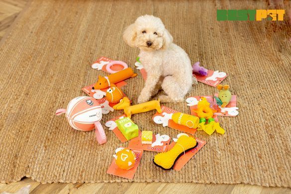 MISOKO&CO Игрушка для собак, олененок, латекс, желтый, 17.5 см