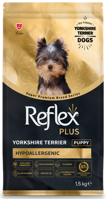 Reflex Plus Yorkshire Terrier Puppy сухий корм для цуценят йоркширського тер&rsquo;єра від 2 до 10 місяців 1,5кг