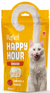 Reflex Happy Hour ласощі для вибагливих котів з куркою та сиром 60г