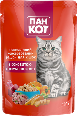 Пан Кіт з соковитою яловичиною в соусі (100гр.х24шт)2,4 кг