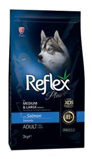 Reflex Plus сухий корм для собак середніх та великих порід з лососем 3 кг