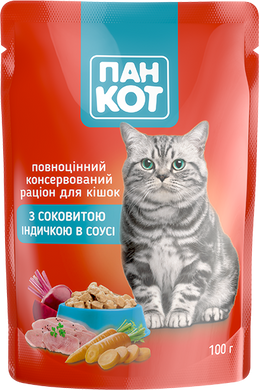 Пан Кіт з соковитою індичкою в соусі (100гр.х24шт)2,4 кг