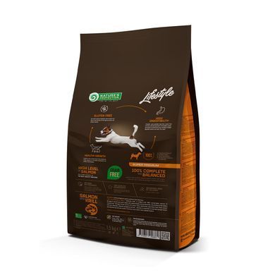 Сухий беззерновий корм з лососем та крилем для цуценят всіх порід Lifestyle Grain Free Salmon with Krill Junior All Breeds 1,5кг