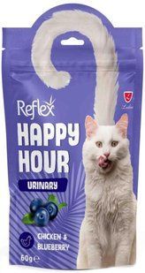 Reflex Happy Hour ласощі для котів з куркою та чорницею, урінарі 60г