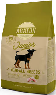 Повноцінний сухий корм для цуценят усіх порід ARATON JUNIOR All Breeds 3кг