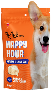 Reflex Plus Happy Hour ласощі для собак з лососем, здорова та блискуча шерсть 60г