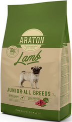 Повноцінний сухий корм для молодих собак з ягнятиною і рисом ARATON LAMB Junior All Breeds 3кг