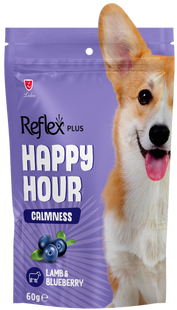 Reflex Plus Happy Hour ласощі для собак з ягням та чорницею, заспокійливі 60г