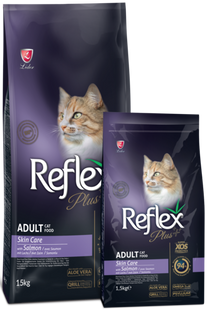 Reflex Plus сухий корм для догляду за шкірою котів з лососем 1.5 кг.