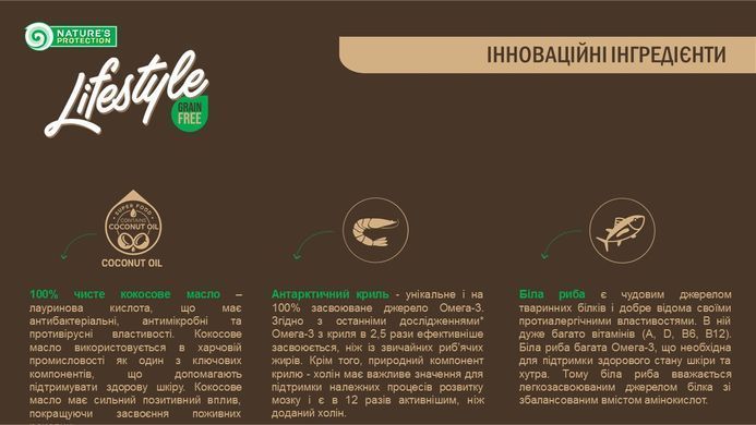 Сухой беззерновой корм для стерилизованых взрослых кошек с белой рыбой Lifestyle Grain Free White Fish Sterilised Adult Cat 400г