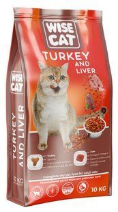Wise Cat &ndash; Turkey and Liver (Індичка з печінкою) Повноцінний сухий корм на основі м&rsquo;яса індички та печінки 10 кг