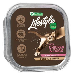 Вологий корм для кошенят з куркою та качкою Nature's Protection Lifestyle Kitten with chicken and duck, 85 г