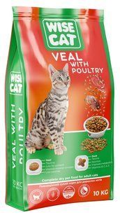 Wise Cat &ndash; Veal with Poultry (Телятина з домашньою птицею) Повноцінний сухий корм на основі м&rsquo;яса телятини 10кг