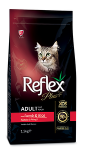 Reflex Plus сухий корм для котів з ягням та рисом 1.5 кг