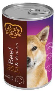 Вологий корм для дорослих собак з телятиною і олениною Lovely Hunter Adult with Beef and Venison 400 г