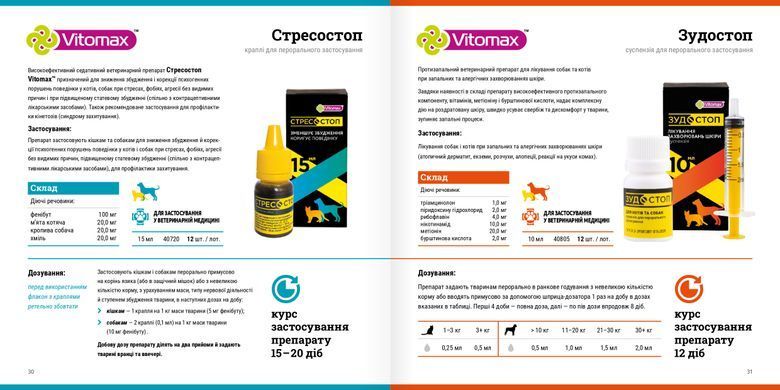 Vitomax СТРЕСОСТОП ДЛЯ КОТІВ ТА СОБАК 15мл