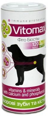 Vitomax Вітаміни для зубів і кісток собак з кальцієм і фосфором 120таб(240г)