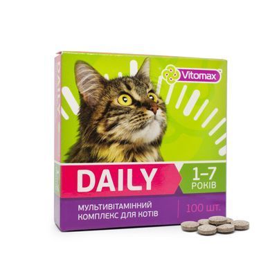 Мультивітамінний комплекс Daily Vitomax для котів 1-7 років (100 табл.)