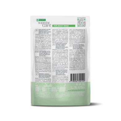 NATURE'S PROTECTION SUPERIOR CARE White Dogs Adult All Breeds with Tuna and Sea Bass, вологий корм з тунцем та морським окунем для дорослих собак усіх порід з білою шерстю, 70 г у пакетику
