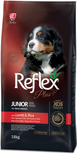Reflex Plus сухий корм для цуценят великих порід з ягням та рисом 18 кг
