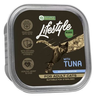 Вологий корм для дорослих стерилізованих котів з тунцем Nature's Protection Lifestyle adult (suitable for sterilized) with Tuna, 85 г