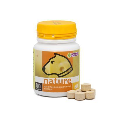 Полівітамінний комплекс Nature Vitomax для собак з сиром (100 табл.)