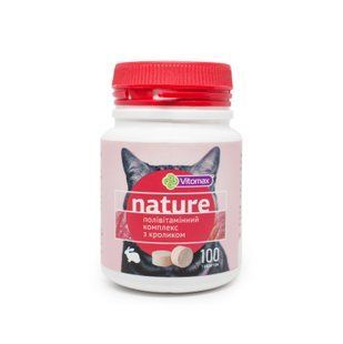 Полівітамінний комплекс Nature Vitomax для котів з кроликом (100 табл.)