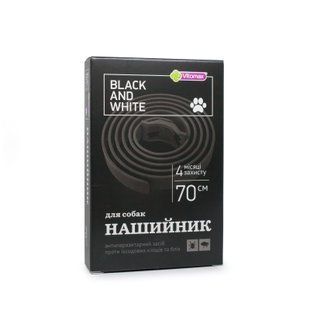 Протипаразитарний нашийник Black&White Vitomax для великих порід собак, чорний (70см)